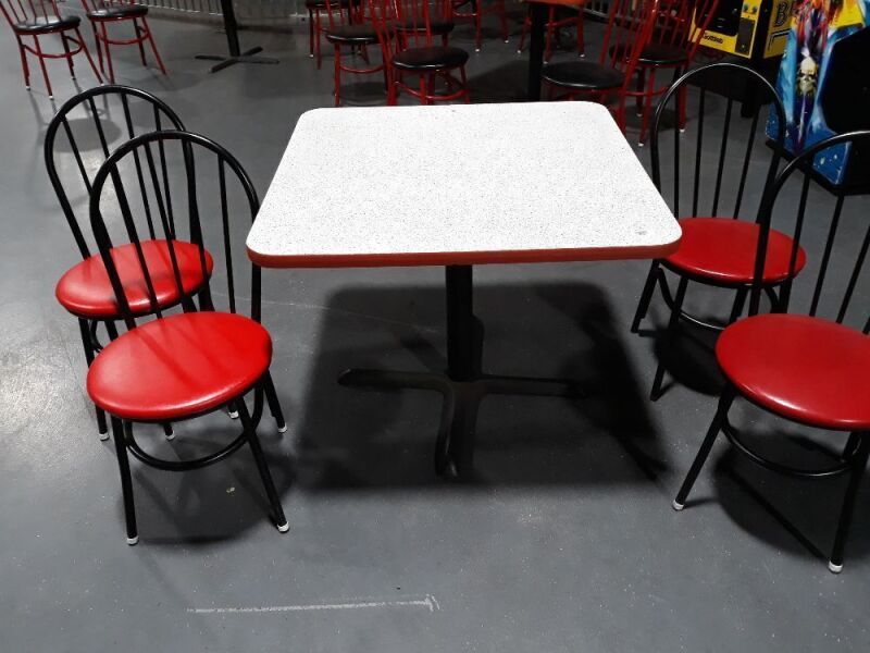 Table and 4 Ice Cream Parlor Chairs