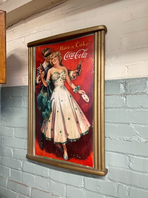 Original 1940s Coca Cola Poster with Frame