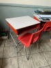 Pair of Heywood Wakefield school desks with chairs - 3