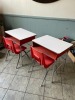 Pair of Heywood Wakefield school desks with chairs - 6