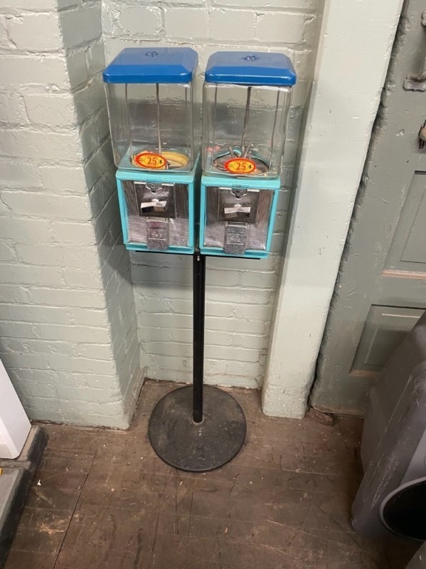 Pair of gumballs on a stand