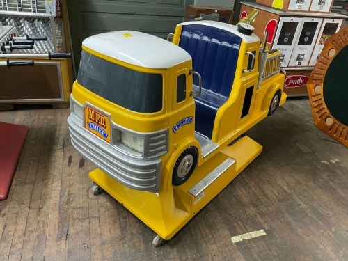 Yellow Fire Truck Kiddie Ride