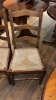 4 Tall Back Wooden Woven Chairs & 1 Circular Wooden Table - 3