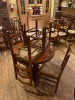 4 Tall Back Wooden Woven Chairs & 1 Circular Wooden Table - 7