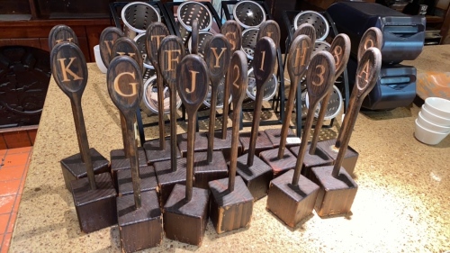 Wooden Letter and Number Table Markers