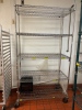 Wire shelving unit on wheels