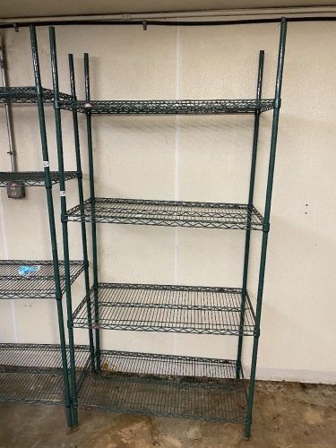 Green Wire Shelving Unit