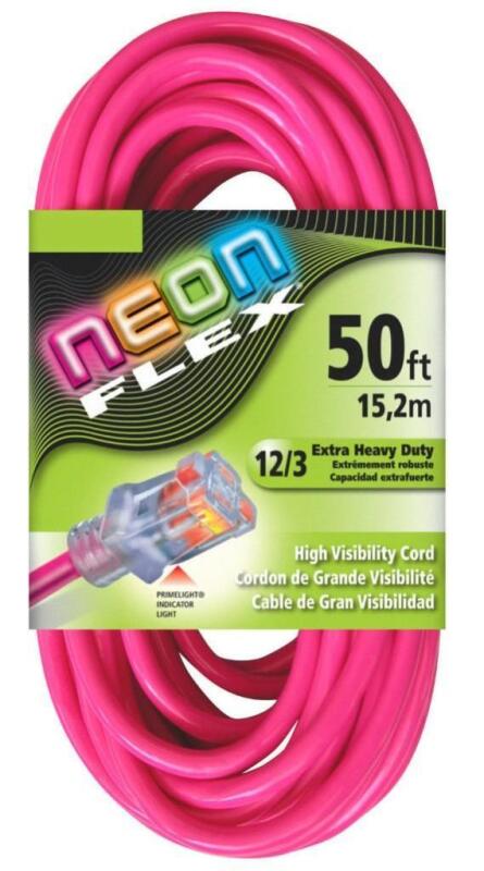BRAND NEW!! 50’ 12/3 AWG SJTW Pink Extension Cord