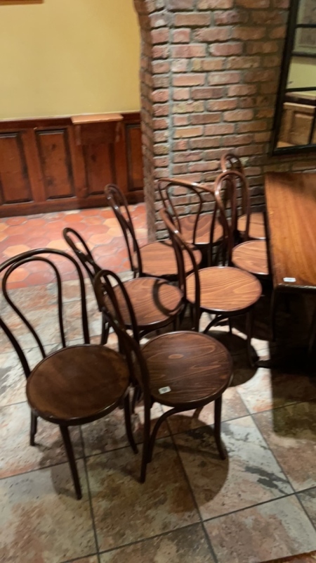 8 Brown Wooden Chairs