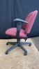 Short Back Red Office Chair on wheels - 2
