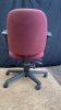 Short Back Red Office Chair on wheels - 3