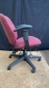 Short Back Red Office Chair on wheels - 4