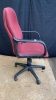 (3) Red Office Chairs on wheels - 2
