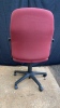 (3) Red Office Chairs on wheels - 3