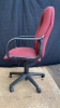 (3) Red Office Chairs on wheels - 4
