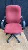 (3) Red Office Chairs on wheels - 5