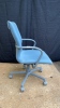 (2) Light Blue Office Chairs on wheels - 2