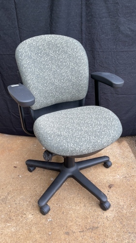Grey Patterned Office Chair on wheels