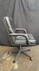 (2) Black Leather Office Chairs on wheels - 2