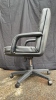 (2) Black Leather Office Chairs on wheels - 4