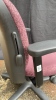 (7) Maroon Patterned Office Chairs on wheels - 8