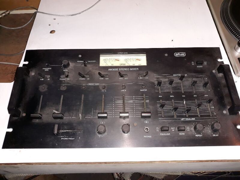 ATUS Model AM 300E Stereo Mixer DJ Booth Audio Equipment