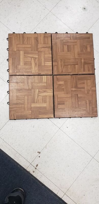 (150) 2ft X 2ft Snaplock teak dance floor