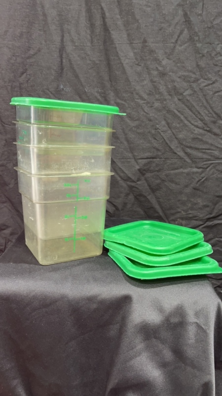 (4) Cambro Plastic Bins and Lids