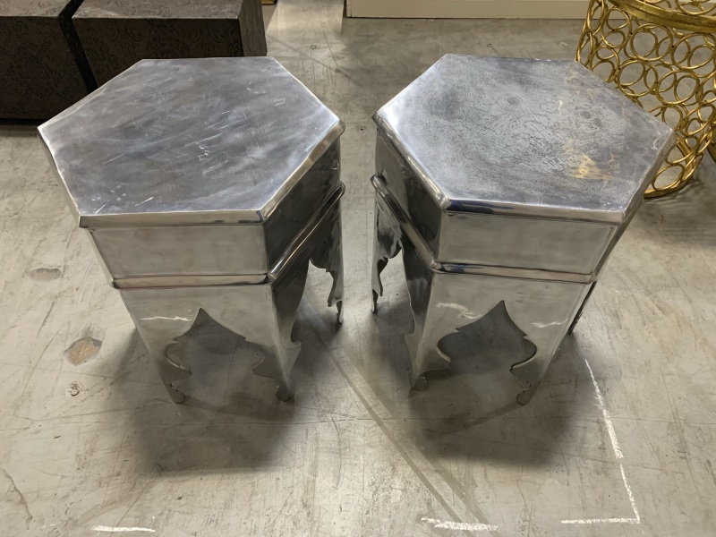 2 Moroccan Hex Side Tables