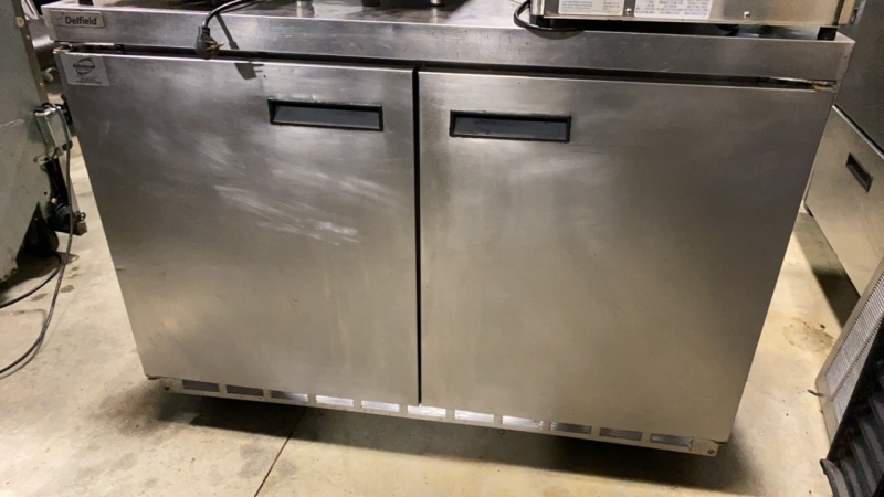 Delfield 2 Door Work Top Refrigerator