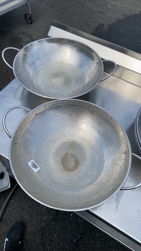2 Stainless Steel Bowls with handles
