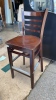 8 Dark Wooden Bar Stools - 2