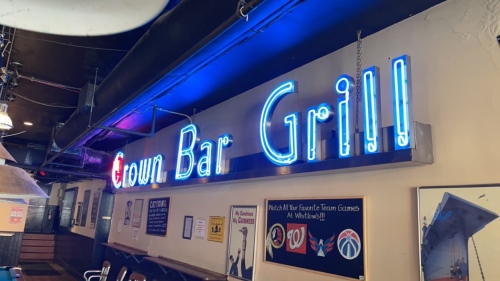 Large Vintage " Â·Crown Bar Grill" Âª Light-Up Sign