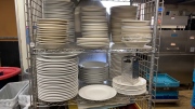 Lot of assorted white dinner plates