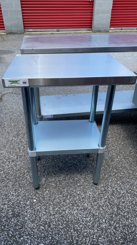 Stainless Steel Side Table with Undershelf