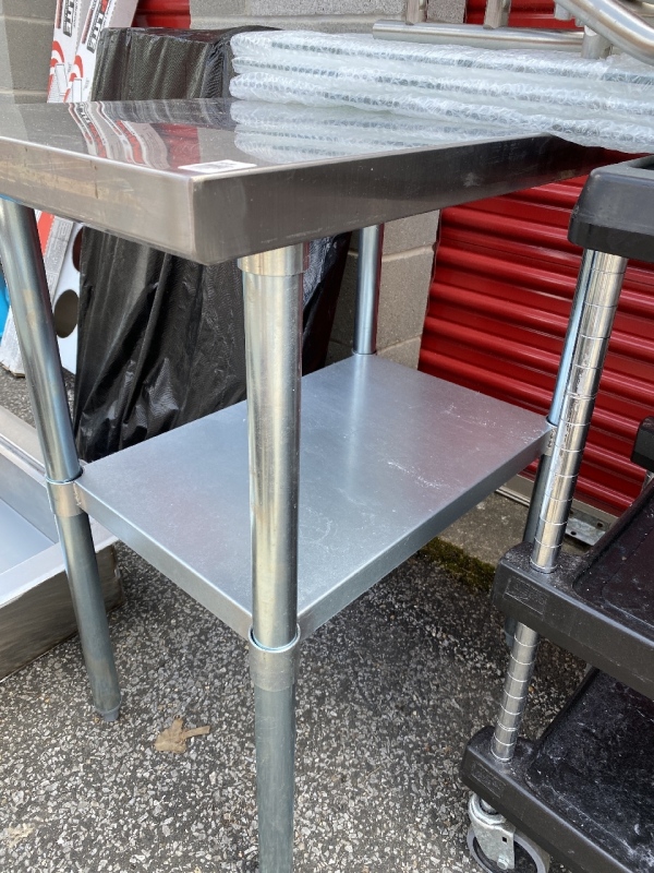 Stainless Steel Side Table with Undershelf