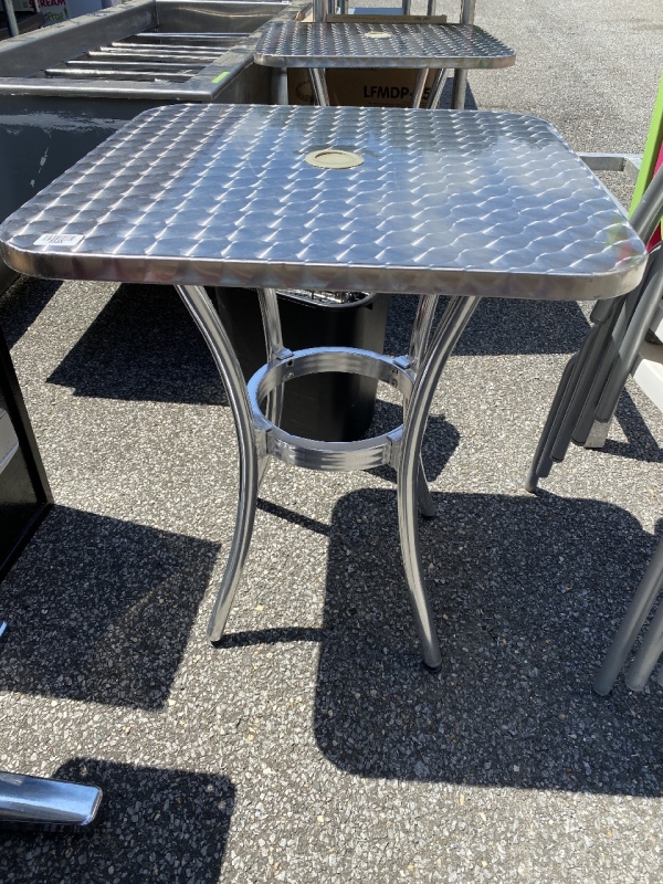2 Square Silver Dining Tables