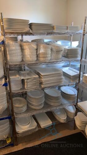 Shelving Unit with dishware