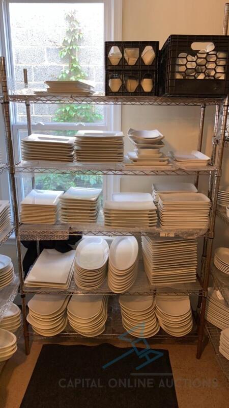 Shelving Unit with dishware