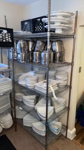 Shelving Unit with dishware