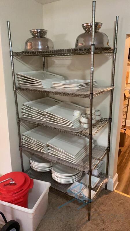 Shelving Unit with dishware