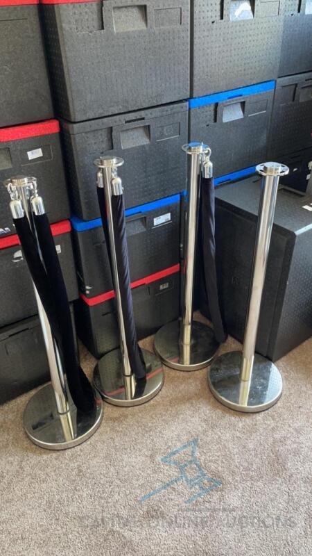 4 Velvet Rope Stanchions