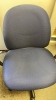 (2) Office Chairs - 1 Navy Blue Rolling Chair and 1 wooden chair - 3