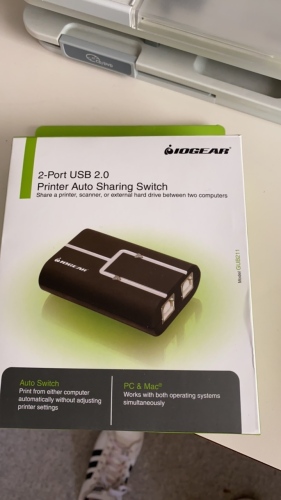 Brand New IOGear 2 Port USB 2.0 Printer Auto Sharing Switch