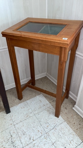 Wooden Stand with Glass Display Case