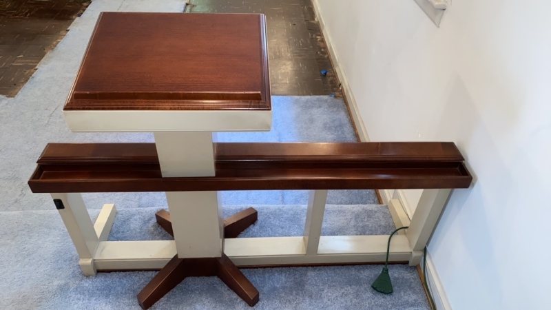 Wooden Podium, Kneeling Rails and Table Set