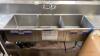 90 inch 3 Compartment Sink with Drainboards - 3