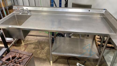 Stainless Steel Table with Left Sink and Right Undershelf