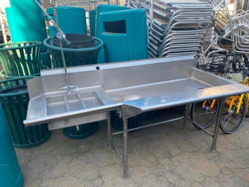 Right Table 7' Stainless Steel Soil Dishtable