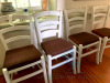 4 White Chairs with upholstered seats - 2